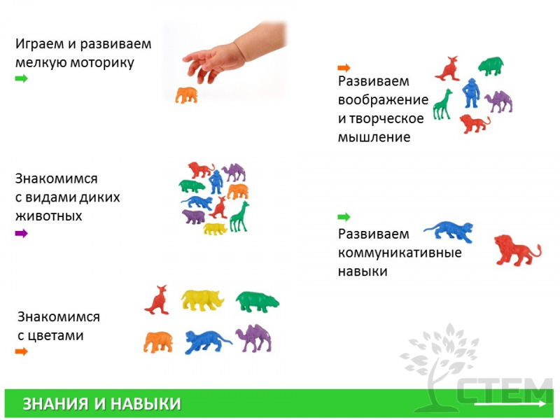 Материал счетный фигурки "Дикие животные" (120 шт.,10 видов, 6 цветов)