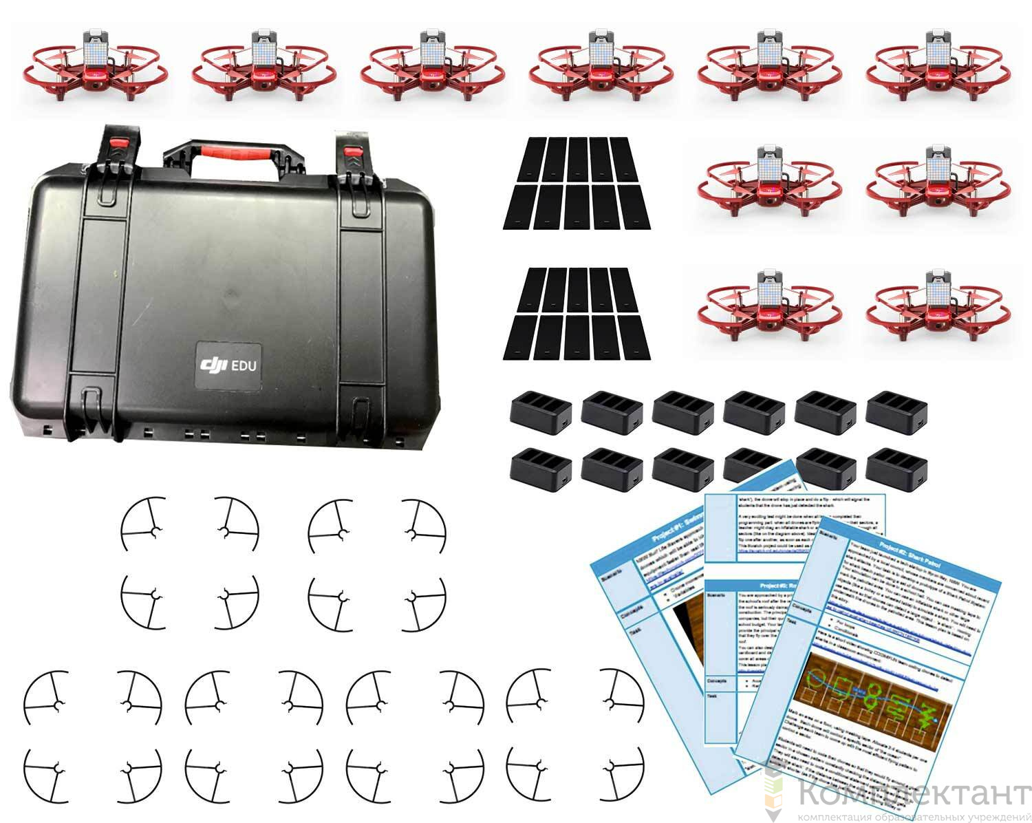 Стартовый комплект квадрокоптеров DJI Robomaster (Робомастер)  TT на 5 учеников